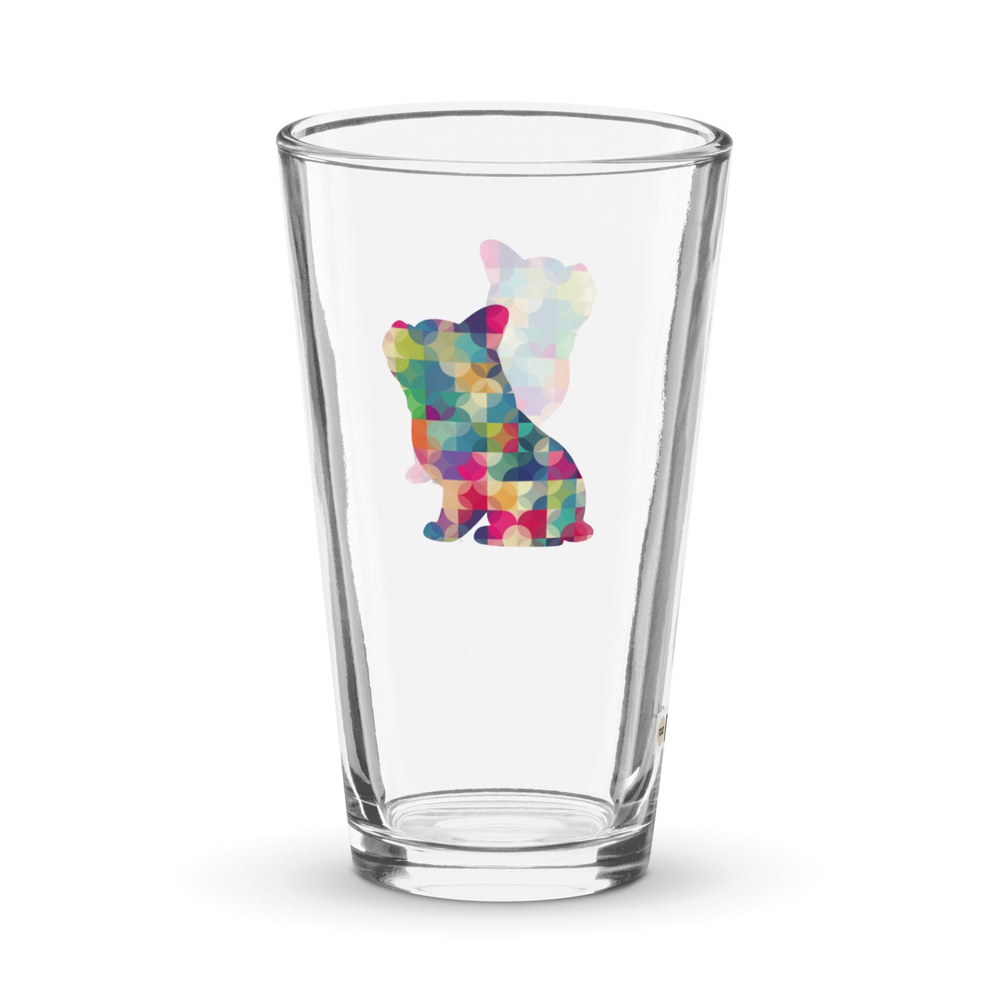 Frenchie Kaleidoscope Shaker pint glass