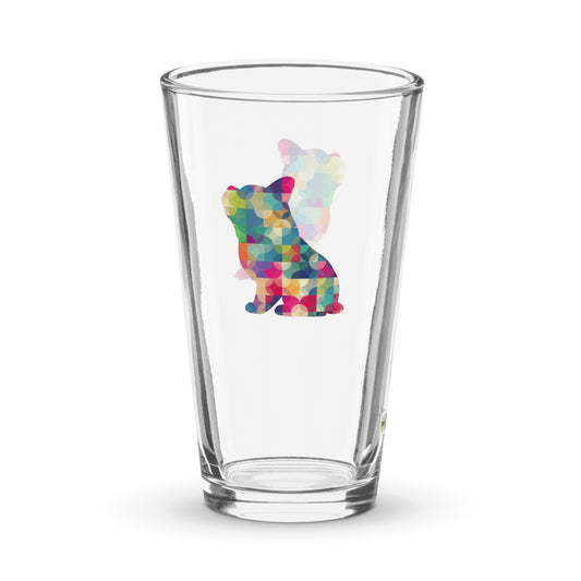 Frenchie Kaleidoscope Shaker pint glass